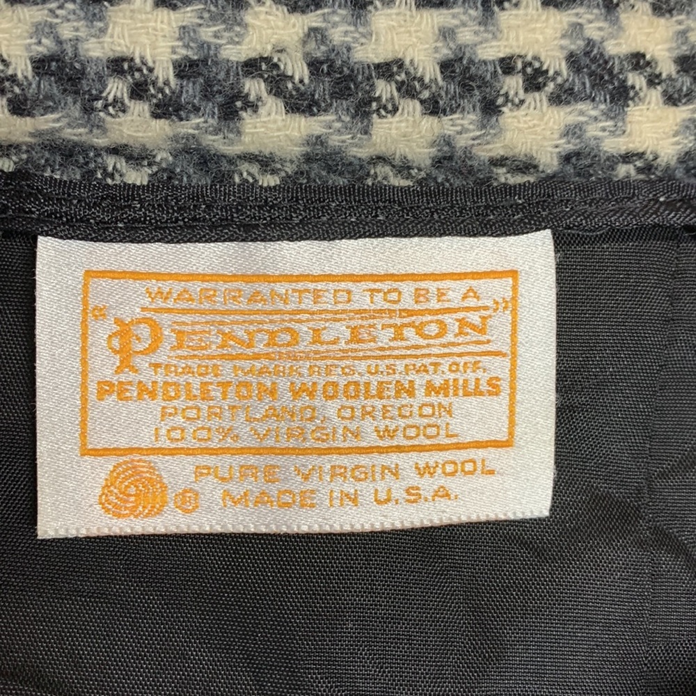 Pendleton 100%Virgin Wool Houndstooth Pencil 70s … - image 2